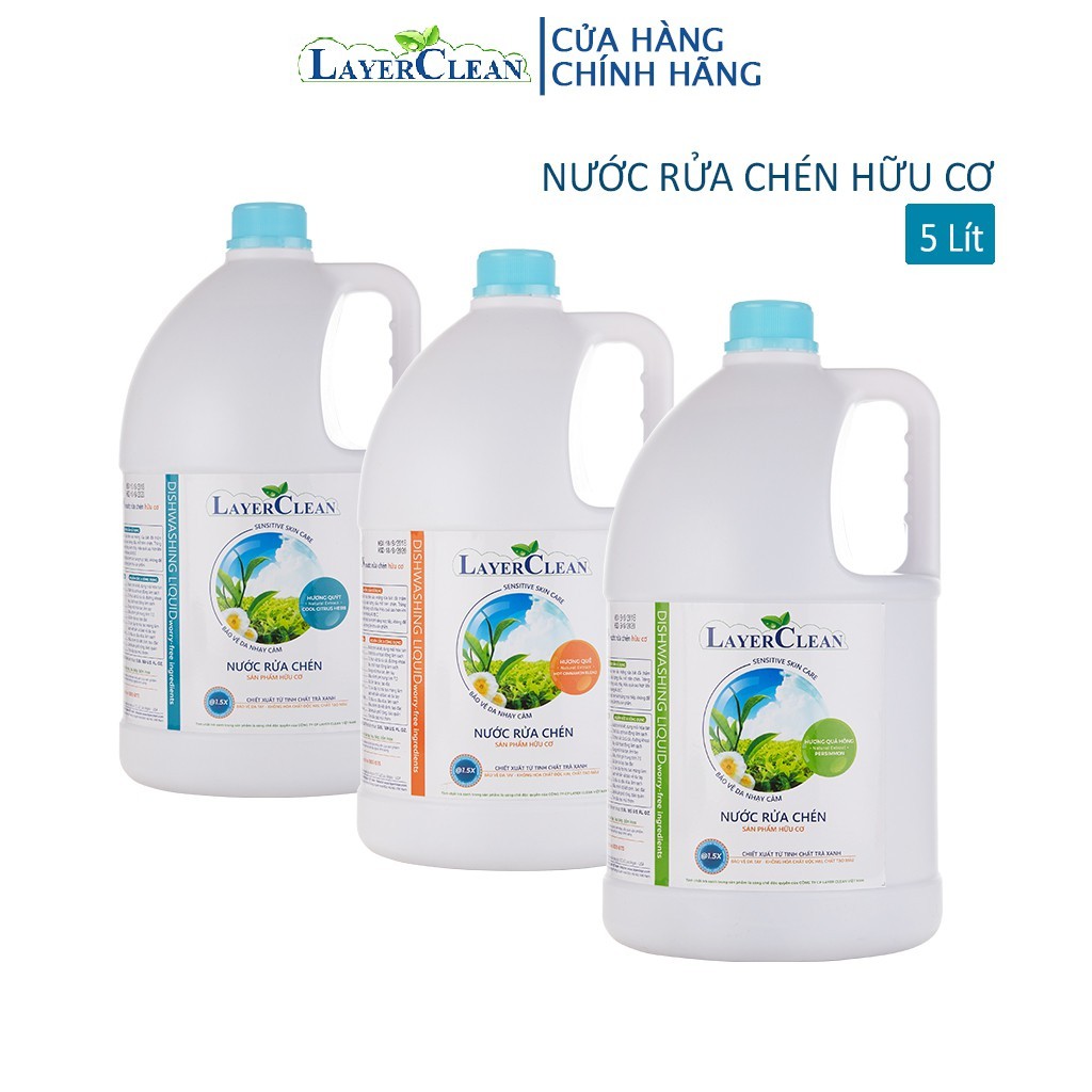 Nước rửa chén hữu cơ LayerClean hương Quế - can 5L