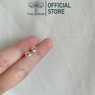 Khuyên tai bạc TLEE trái tim đá nhỏ xinh xắn TLEE JEWELRY B0309