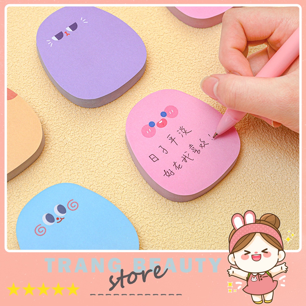 60 Tờ Giấy Note Ghi Chú Mini Có Keo Dán Hình Mặt Cảm Xúc Dễ Thương Tiện Lợi