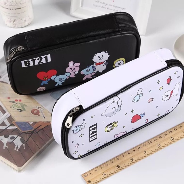 Hộp bút da hoạ tiết BT21 siêu sịn sò
