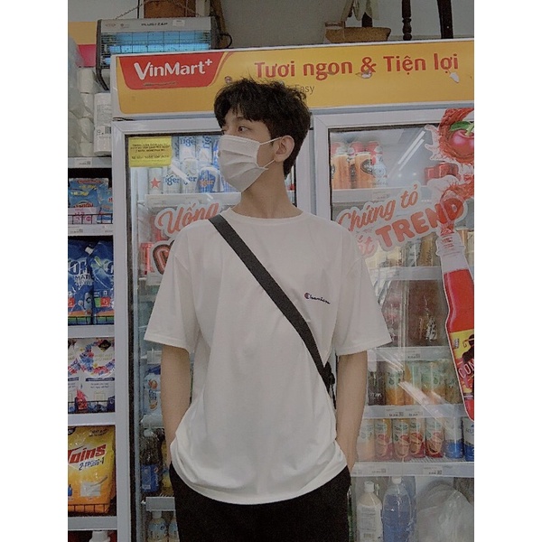 Áo thun cổ tròn CHAMPION, áo phông tay lỡ nam nữ unisex, ZOEclothing | BigBuy360 - bigbuy360.vn