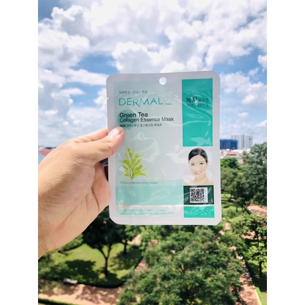 [QUÀ TẶNG] MẶT NẠ TRÀ XANH DERMAL GREEN TEA COLLAGEN ESSENCE MASK 23g