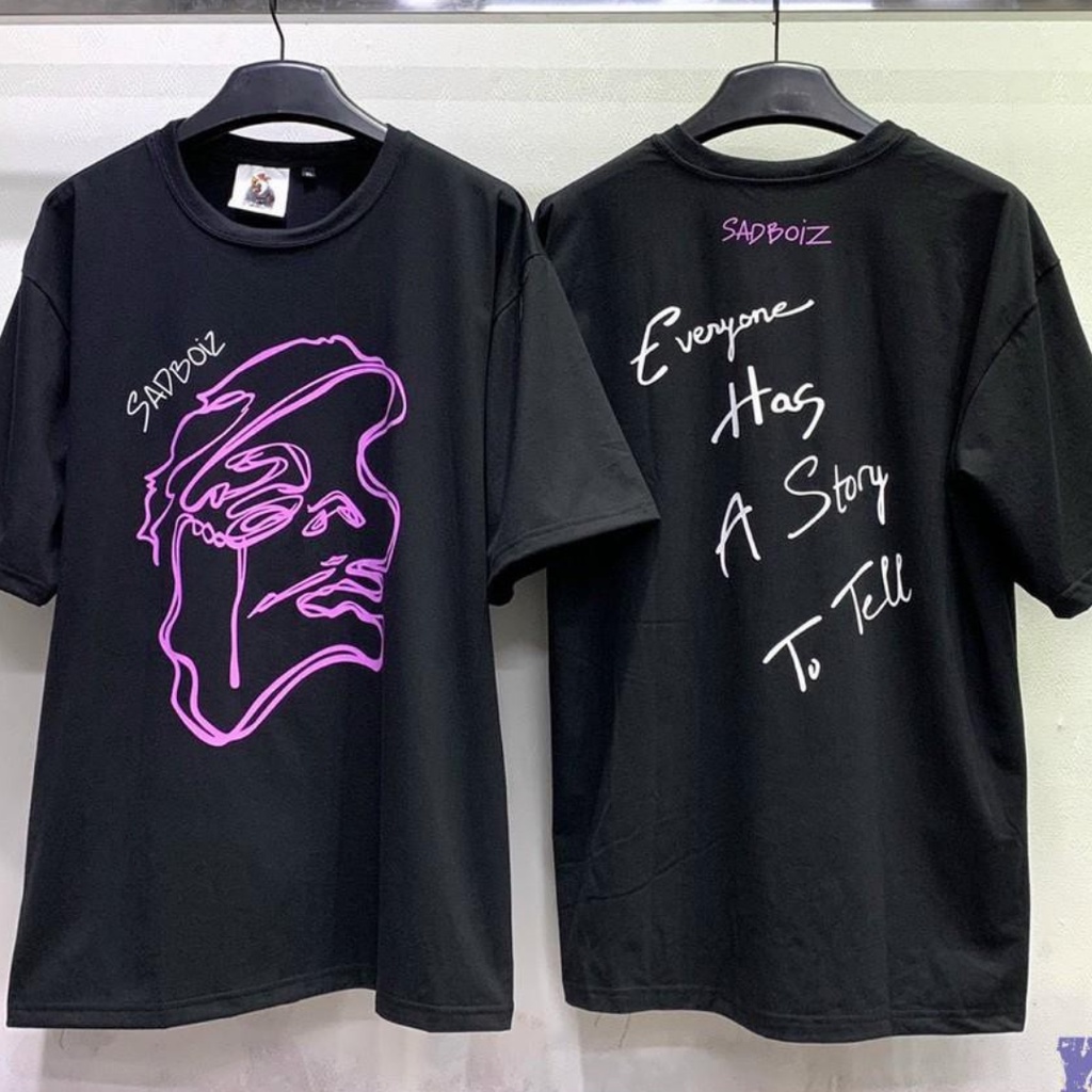 Áo thun tay lỡ Unisex Sadboiz Story form rộng vải cotton co dãn - áo phông nam nữ Sad Story phong cách Ulzzang - Duy Anh