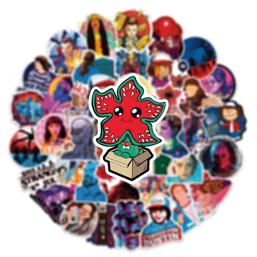 Bộ 100 Cái ❉ Hình Dán Dòng Phim Stranger Things E ❉ Sticker Dán Tường Chống Thấm Nước Họa Tiết Doodle Hợp Thời Trang