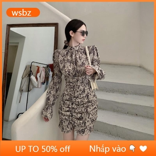 Đầm mỏng họa tiết hoa thời trang Hàn Quốc mùa thu cho nữ