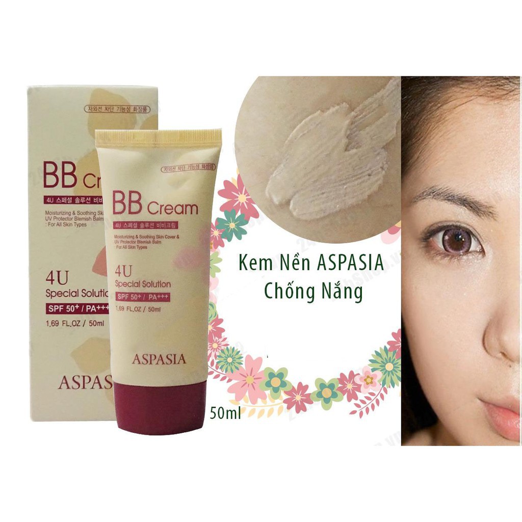 Kem nền chống nắng Aspasia 4U special B.B Solution Cream Spf50 pa+++