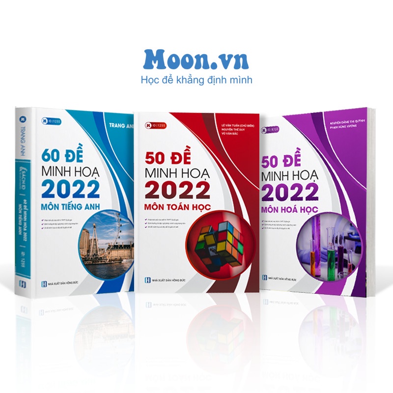 Bộ Đề Trắc Nghiệm 2022 Khối D7: 3 Sách Bộ Đề Minh Hoạ Luyện Thi THPT Môn Toán Hóa Anh.