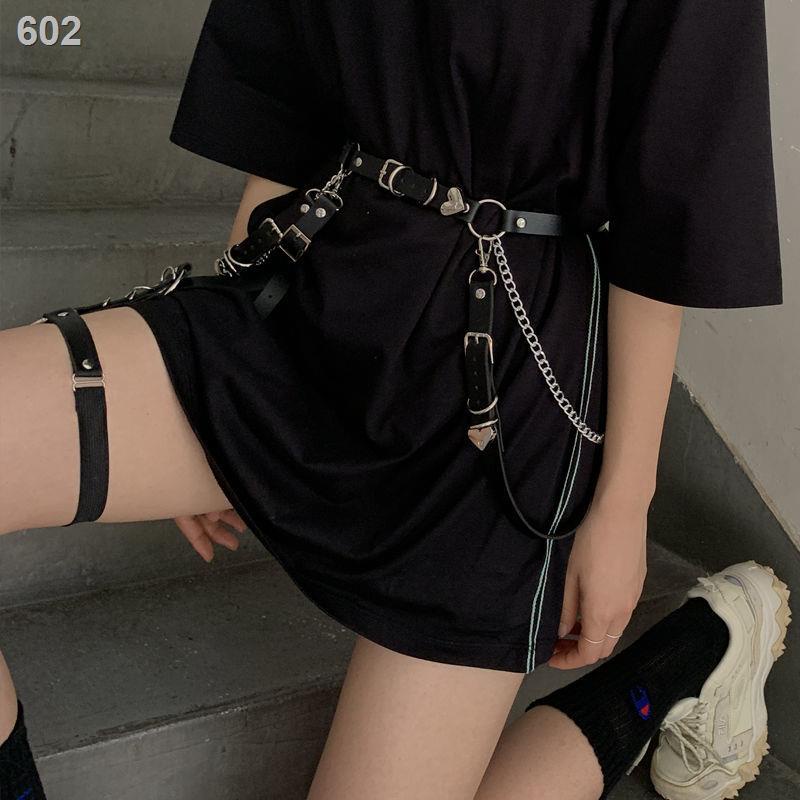 Dây đai chân punk thắt lưng nữ trong phong cách trang trí lưới váy chuỗi quần JK đơn giản trăm phù hợp với đeo