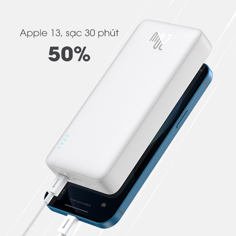 Pin Sạc Dự Phòng Baseus Dung Lượng 20000mAh Sạc Nhanh Hai Chiều PD 20W Cho Iphone 12, 13 Series, Samsung, Xiaomi, Huawei