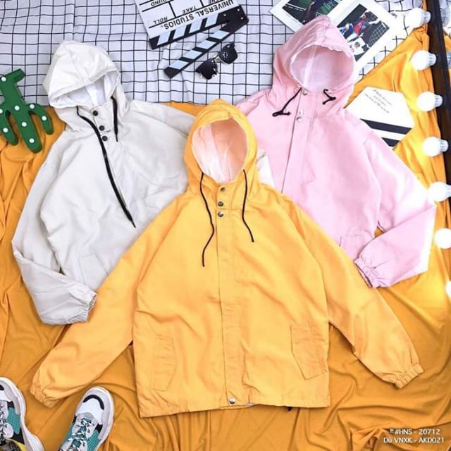Áo khoác dù ulzzang túi xéo cổ nút, HÌNH THẬT CHỤP SÀN