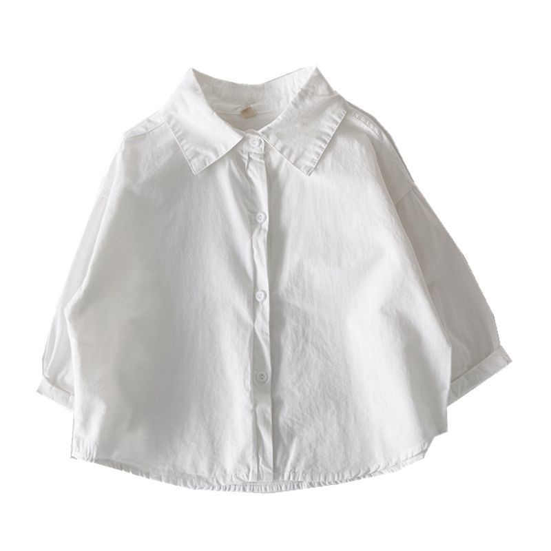 Áo Sơ Mi Cotton Trơn Màu Phong Cách Hàn Quốc Nhật Bản Mới 2022 Cho Bé Trai