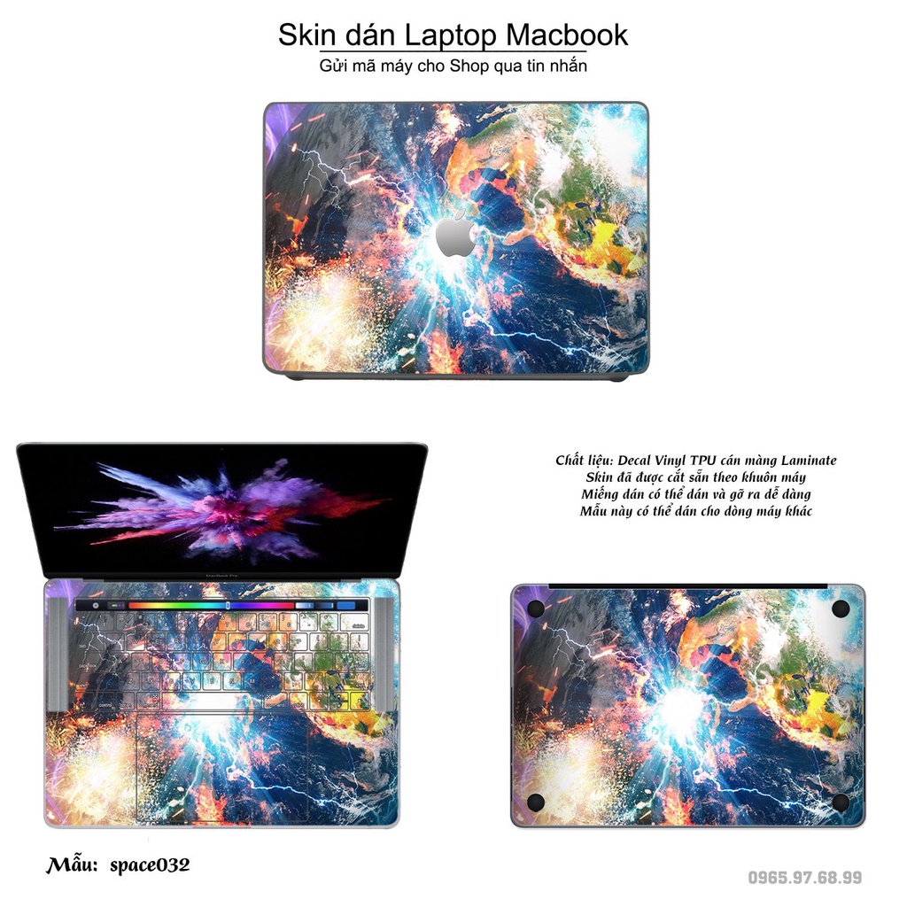 Skin dán Macbook mẫu không gian (đã cắt sẵn, inbox mã máy cho shop)