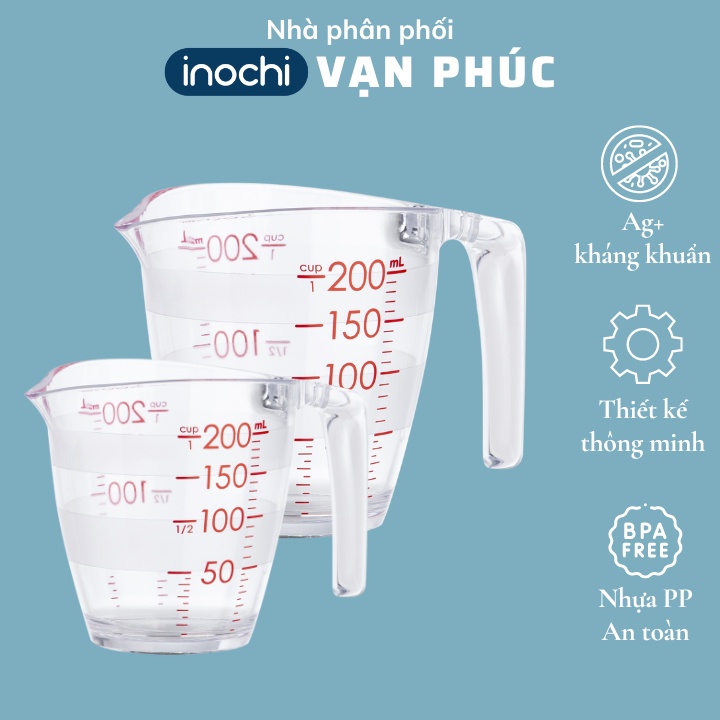 Cốc đong Inochi Yoko Nhật Bản 200ml - 500ml, ly có chia vạch