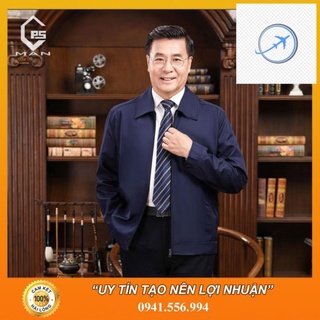 [ Hàng Đông] Áo Khoác Nam Trung Niên Cổ Bẻ Trang Trọng Ảnh Thật
