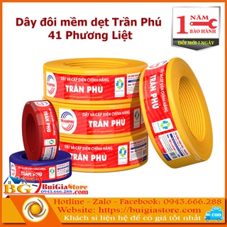 Dây dẫn điện Trần Phú bán theo mét - Dây đôi mềm dẹt Trần Phú 41 Phương