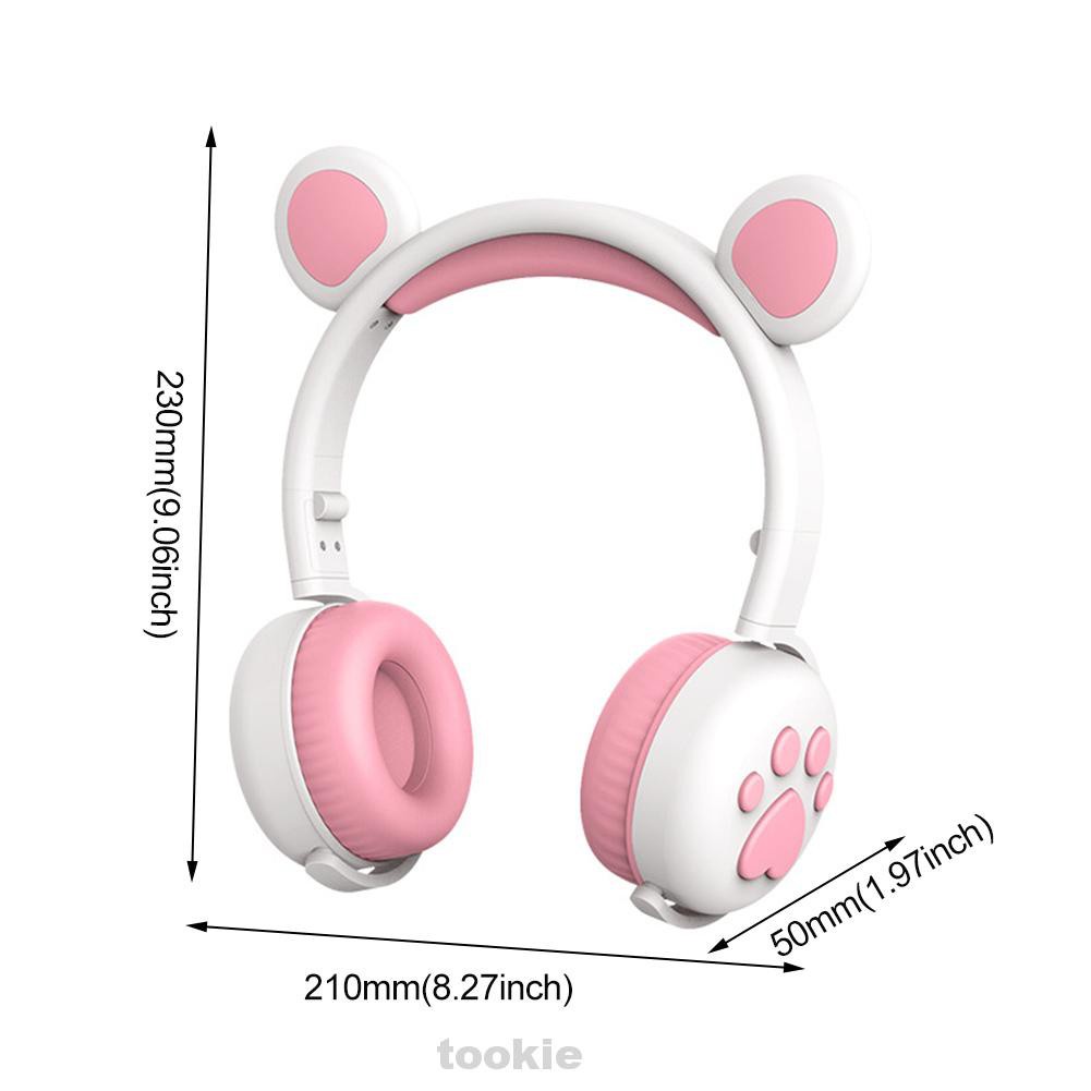 Cute ABS Cartoon Phone Foldable Noise Cancelling Over Ear Bear Shaped Bluetooth Headphone