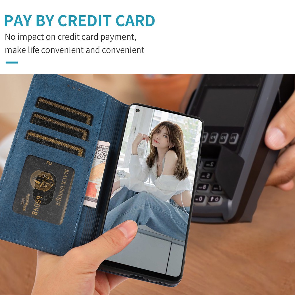 Bao da điện thoại nắp lật nam châm phong cách retro cho Xiaomi Mi 11 Pro 11 Lite Poco M3 Pro Redmi Note 10 5G