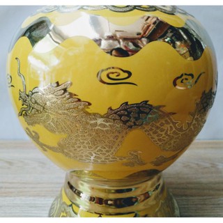 BÌNH HOA SỨ 3D VÀNG RỒNG