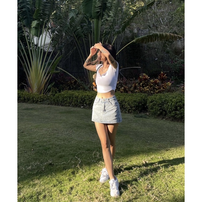 [HÌNH THẬT] Áo croptop vạt bầu trendy phù hợp mùa hè  A30
