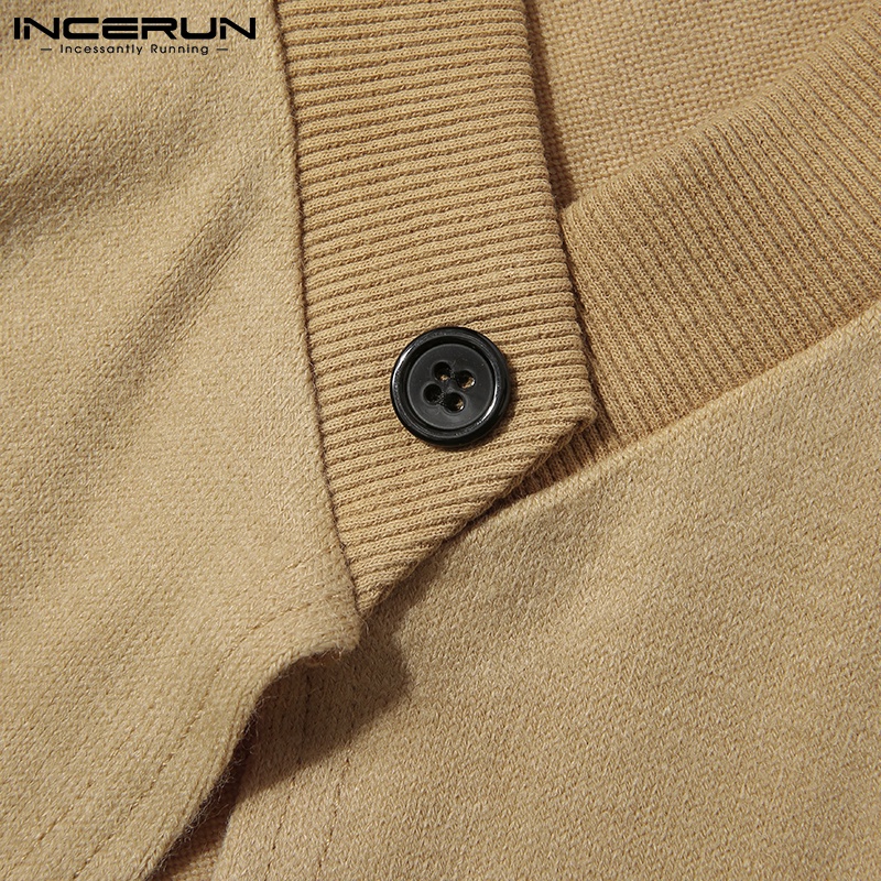 Áo Sweater INCERUN cổ tròn không tay thời trang xuân thu xẻ tà hai bên thời trang dành cho nam