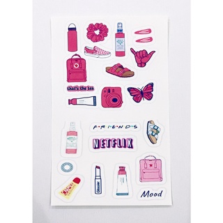 [Nhãn dán] ⚡ Sticker trang trí Queen Pink