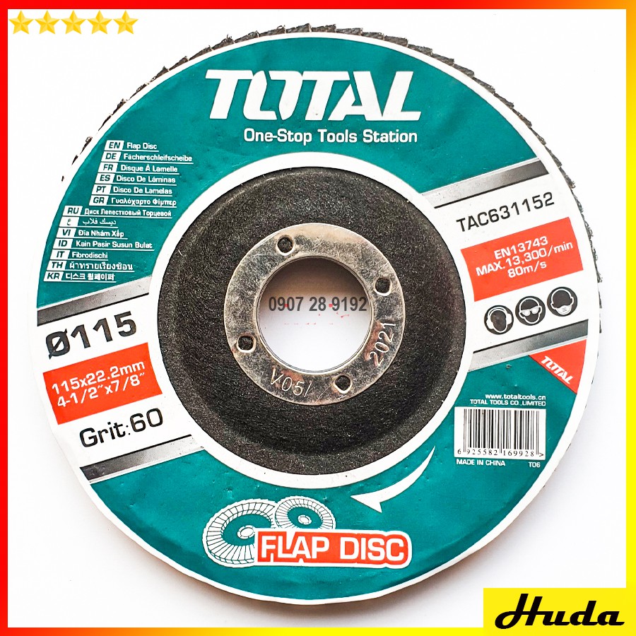 115x22mm Nhám xếp độ nhám P40 - P60 - P80 Total TAC631151 - TAC631152 - TAC631153 uio