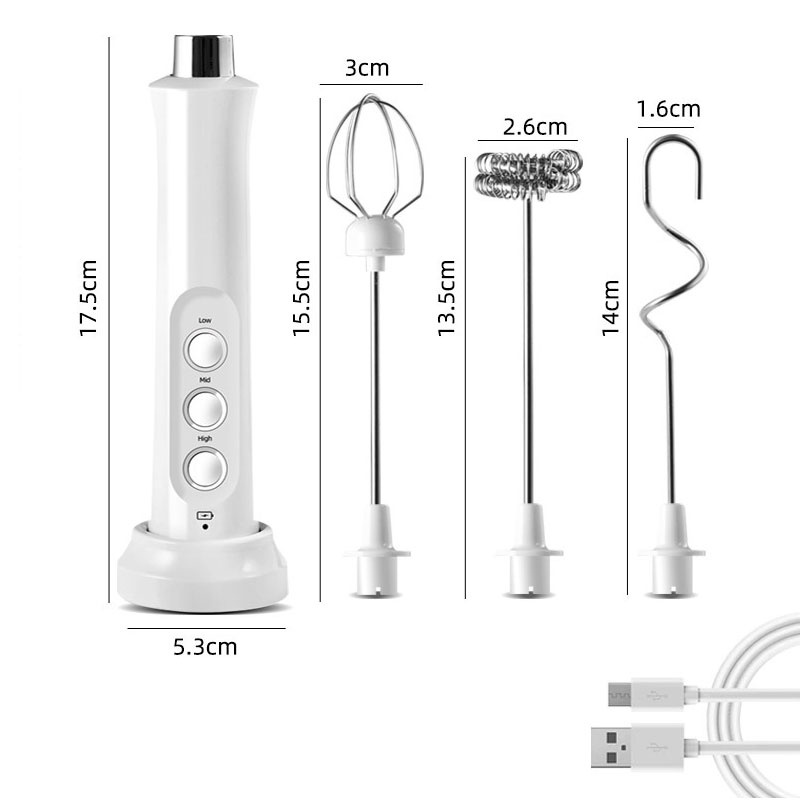 Máy Đánh Bọt Sữa Cầm Tay 3 Trong 1 Tốc Độ Cao Tiện Dụng