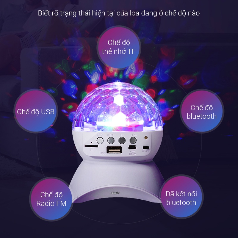 Loa bluetooth L-740 đèn led xoay 7 màu lấp lánh cực đẹp,nghe nhạc usb,kết nối bluetooth cực nhanh