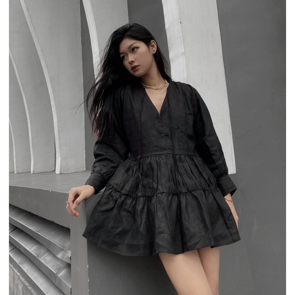 ĐẦM XÒE TẦNG TAY DÀI 2 MÀU SIÊU XINH - FREE MINI DRESS | BigBuy360 - bigbuy360.vn