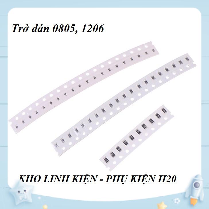 Điện trở dán 0805 5% ( 100 con/túi) giá trị từ 0R - 10M