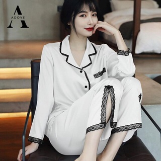 Đồ bộ nữ pijama đồ ngủ nữ dài tay lụa cao cấp