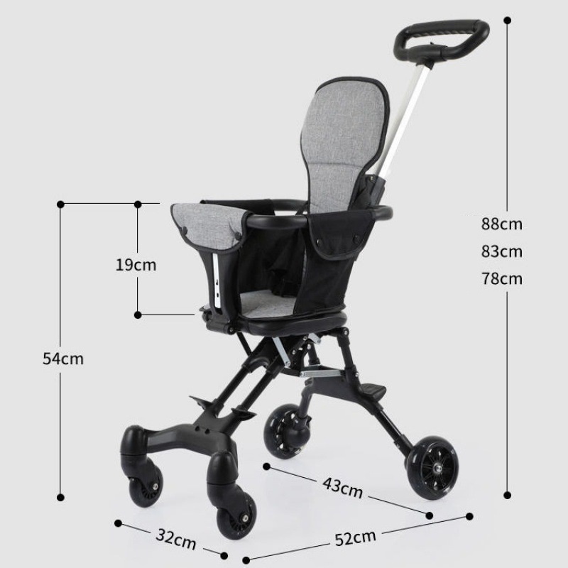 Xe đẩy gấp gọn đảo chiều đi du lịch siêu gọn nhẹ tiện dụng cho bé AD169