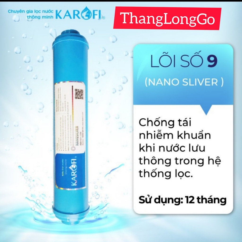 LÕI LỌC NƯỚC KAROFI SỐ 123456789 [ MÁY 9 CẤP ] - GỒM BỘ 123 -RO DUPONT-T33-MIN-FAR-NANO-ORP