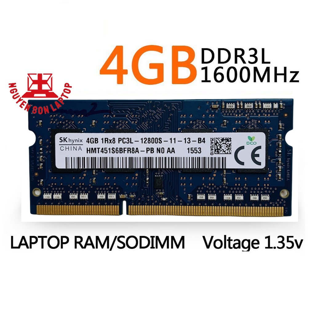 RAM Laptop DDR3L Bus 1600 PC3L-12800 dung lượng 4Gb 8Gb 2Gb 1600MHz 1.35V Sodimm hàng tháo máy