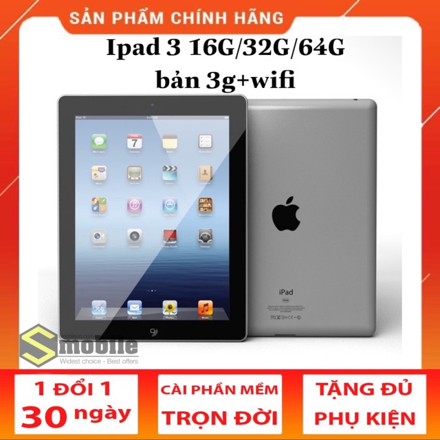 Máy tính bảng ipad 3 64g, ipad3 32g, ipad3 16G sẵn hàng tại Smobilevn - Smobilevn.com