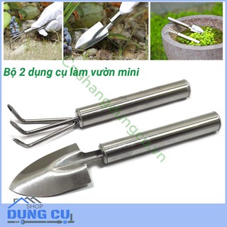 Bộ 2 dụng cụ làm vườn mini inox