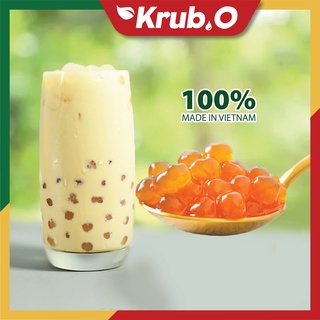 Trân châu hoàng kim KRUBO siêu sạch thơm ngon dai dẻo - Topping trà sữa - Gói 500g và gói 1kg