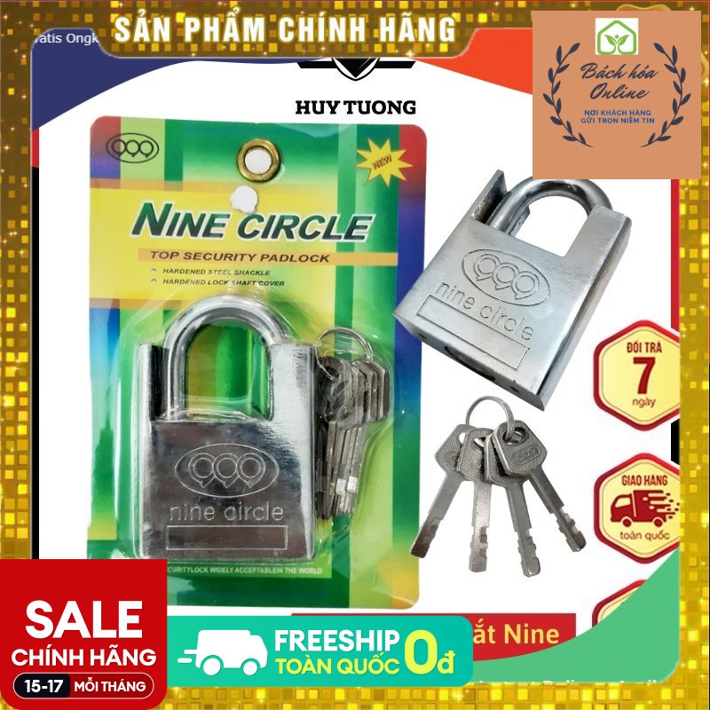 Ổ khóa chống cắt 3 vòng Nine Circle nhiều kích thước cao cấp - Lep Store