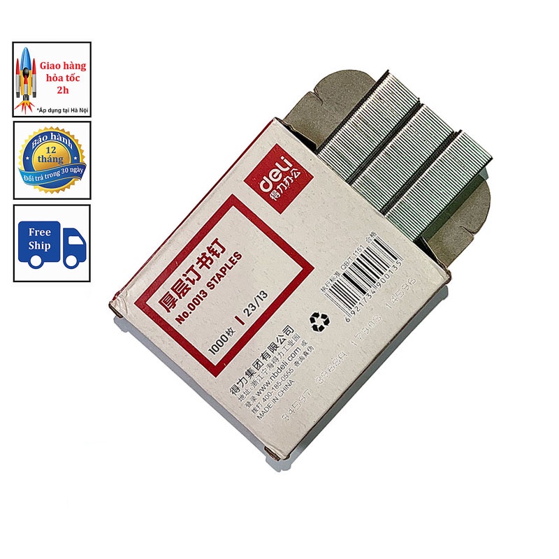 Đạn ghim kim bấm Deli cho máy dập ghim đại 23/10, 23/13 DG9003A