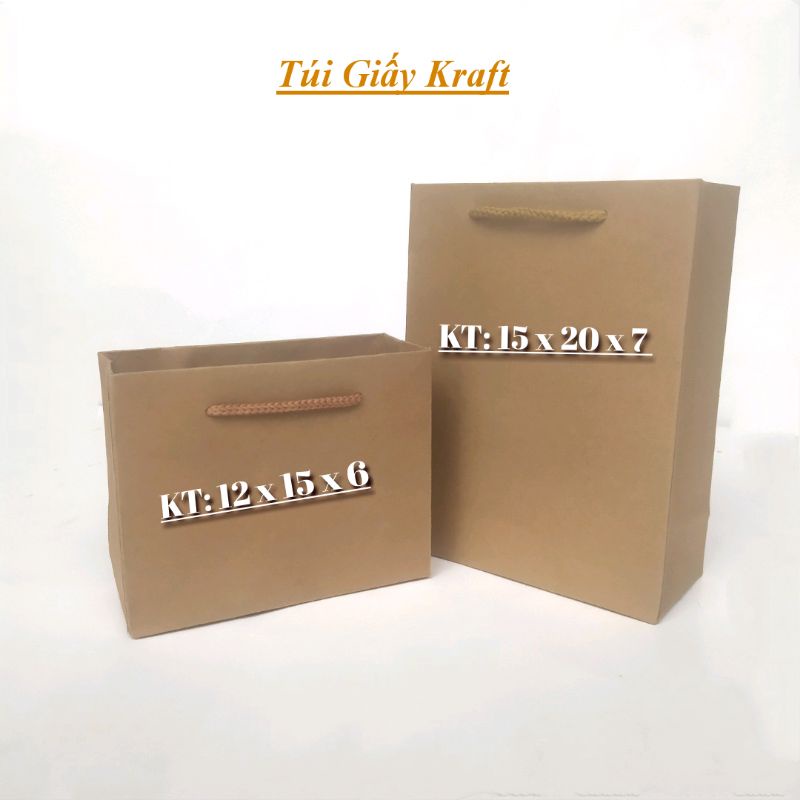 {Giá sỉ}Túi giấy đựng quà [ FREESHIP ] túi giấy kraft số 6 Túi giấy đẹp kt; 15 x 20 x 7cm  KT ngang + đứng