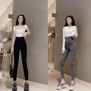 Quần Bò Nữ -Quần Jeans Nữ Cạp cao Siêu Đỉnh Chất Jean Xịn Chuẩn Hàng Shop (có Size Đại) , ' ,