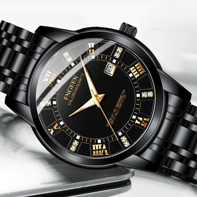 (HOT 2020) Đồng Hồ Nam FNGEEN FN201089 Lịch Ngày Sang Trọng Mặt Đính Đá Dây Thép Không GỈ Cao Cấp | BigBuy360 - bigbuy360.vn