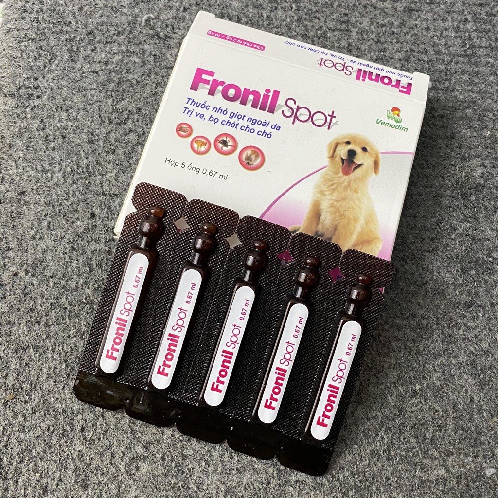 Nhỏ gáy phòng và trị ve rận, bọ chét cho Chó Fronil Spot dạng ống