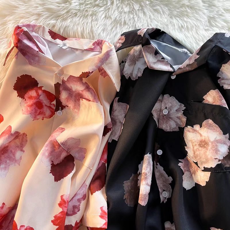 Áo Sơ Mi Tay Ngắn Dáng Rộng Thoáng Khí In Họa Tiết Hoa Phong Cách Hàn Quốc Thời Trang Mùa Hè Cho Nam