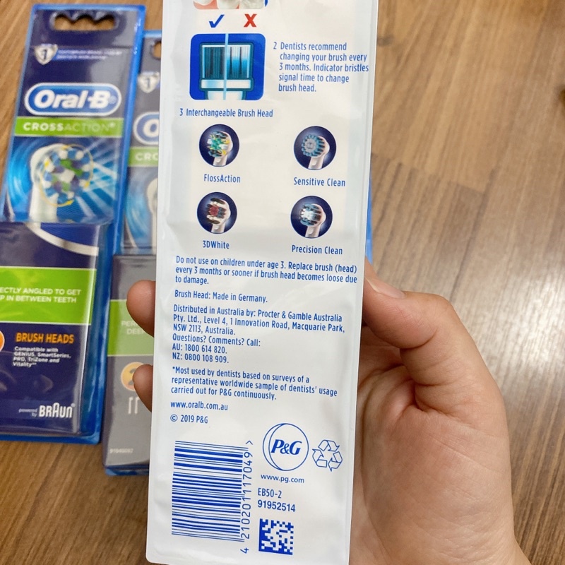 Set đầu bàn chải điện thay thế oral-b crossaction made in Germany -(Hàng_chính_hãng)