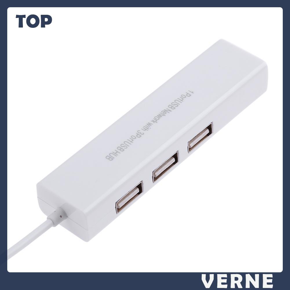 Bộ Chia 3 Cổng Usb 2.0 Hub 10 / 100mb Micro Usb Sang Rj45 Lan