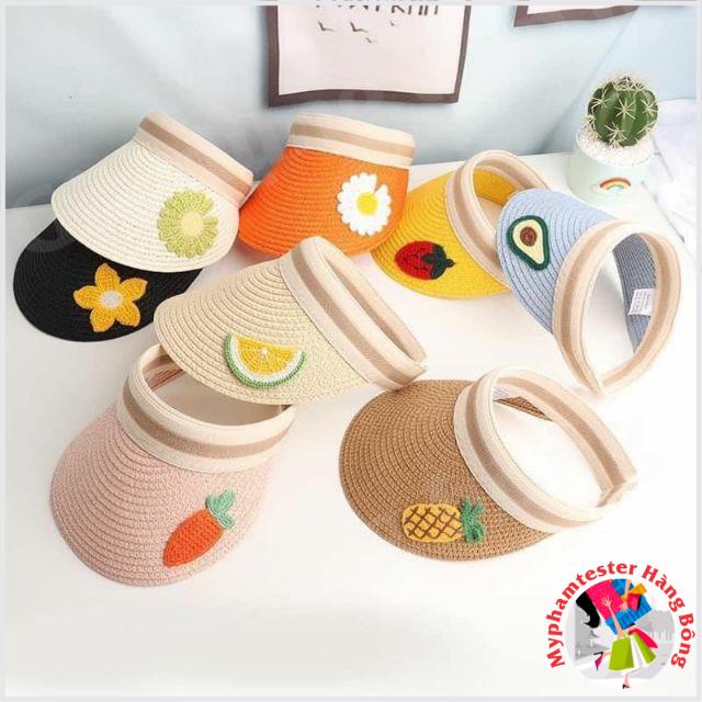 Mũ cói lưỡi trai cho bé gái