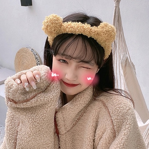 Bờm tai gấu, Băng Đô Rửa Mặt Hoa Cài Tóc Hàn Quốc cute PT07