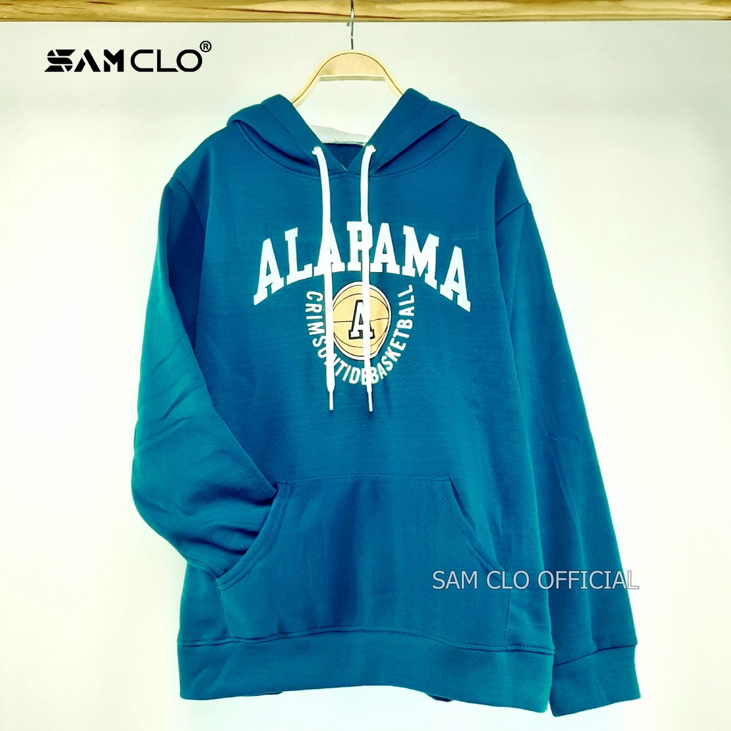 Áo khoác nỉ SAM CLO nam nữ freesize hoodie chui có mũ tay dài thu đông dáng unisex in hình bóng chày chữ ALAPAMA