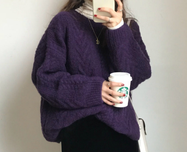 Áo Sweater dày kiểu chui đầu dáng rộng kiểu retro xinh xắn cho nữ | BigBuy360 - bigbuy360.vn